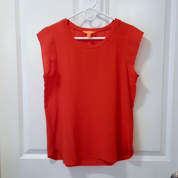 Joe Fresh Tops - Joe Fresh Red Orange Short Sleeve Silk Top